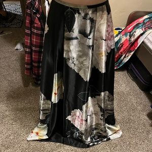 Black floral skirt